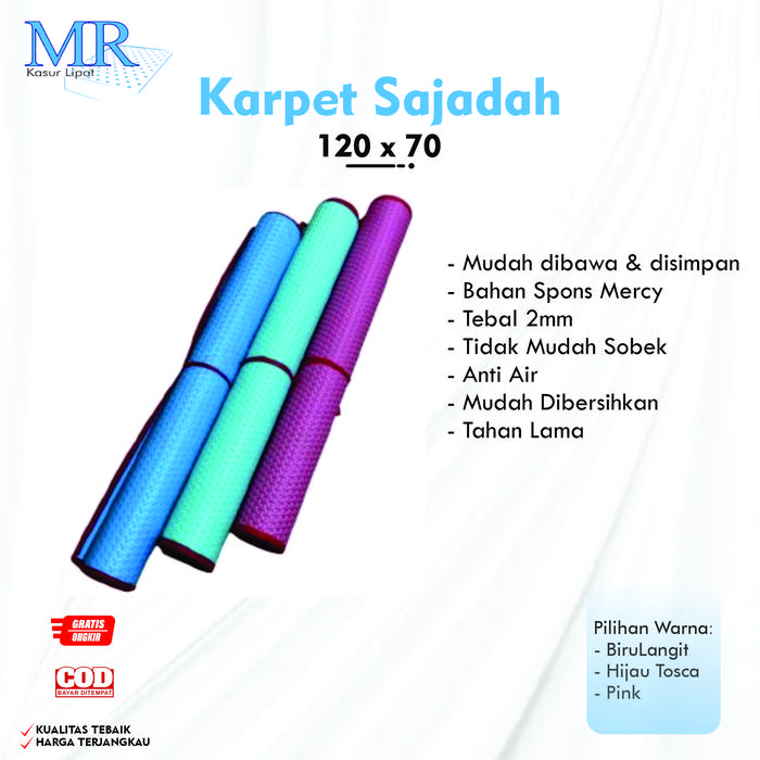 Karpet Spon Polos 70 x 120 Alas Sajadah Tikar Bentol Mercy
