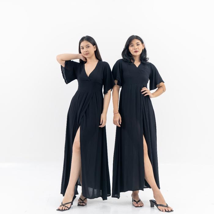 ALDA DRESS Maxi Dress Pantai Lengan Pendeek Cringkel Long Dress Dress Panjang DRS A040 By diamore.gr