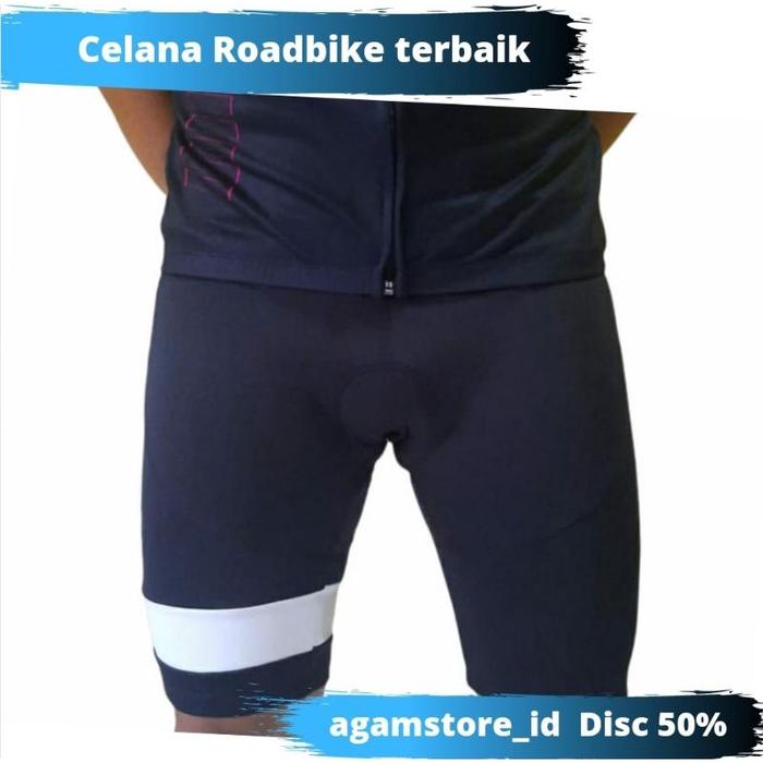 Celana RoadBike pendek Hitam&putih best quality