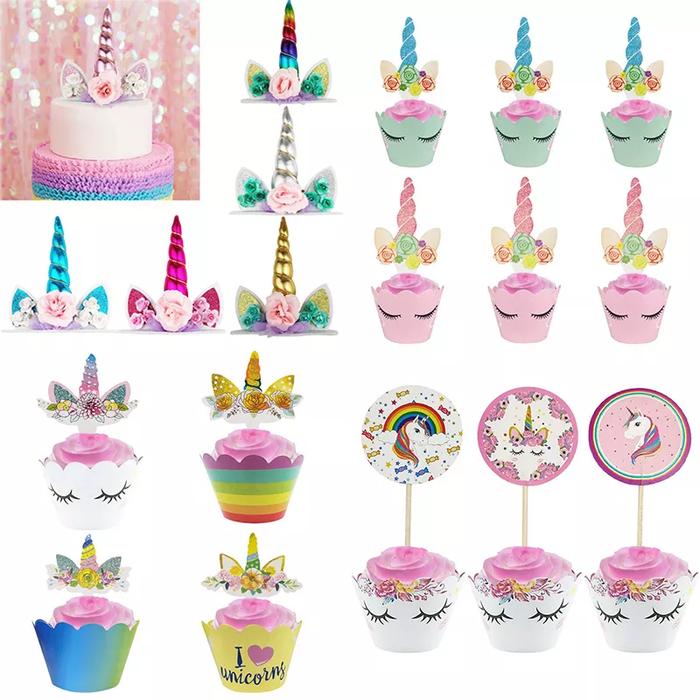 Unicorn Cupcake Wrappers Cake Topper Unicorn Birthday Party Cake