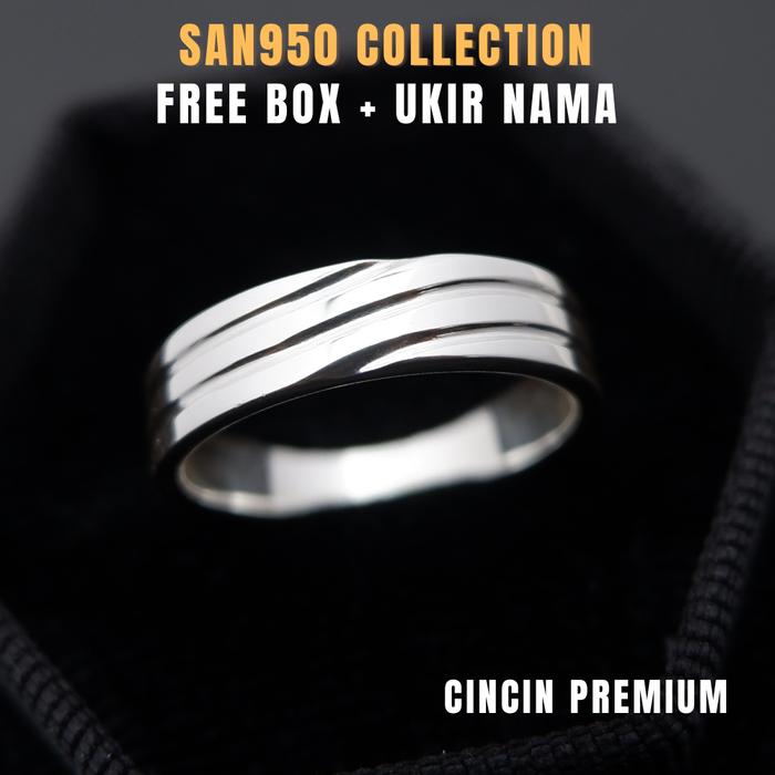 [P445] Cincin Pria Premium SAN950 – Palladium Original, Platinum, Emas Putih & Kuning, Perak/Silver 