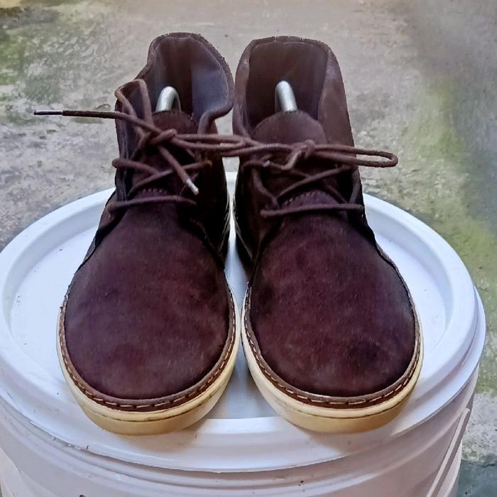 Sepatu Boots Lyle & Scott | Coklat Tua Dark Brown | Kulit Suede Nubuck | Made In Portugal | UK 8 | I