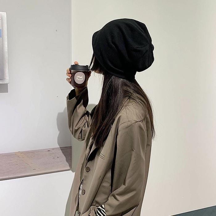 Topi Kupluk Beanie Hat Polos Tipis Pria Wanita Musim Dingin Winter Hitam Abu Abu