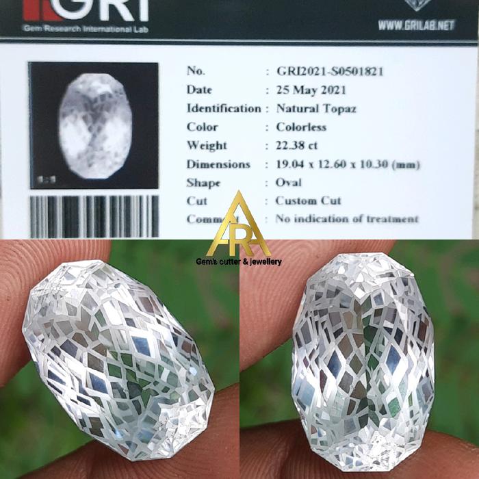natural colorless topaz ceritified GRI lab