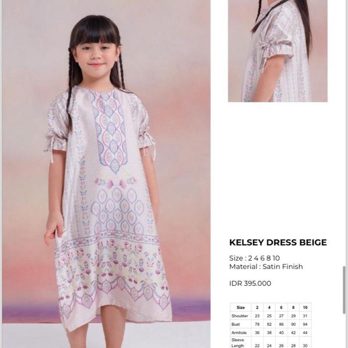 Kelsey Dress Beige - Dress Anak Aleza Label