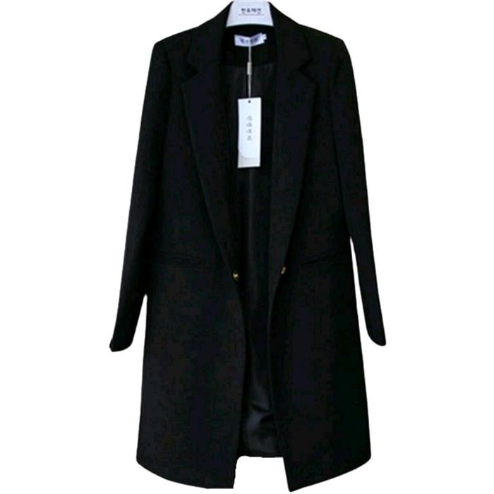 Long Coat Cewek Semi Formal Dewasa Tebal Jas Panjang Wanita Jas Korean Semi Formal Jas Casual Modern