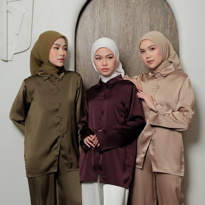 itSafira DUHA BLOUSE | Blouse Atasan Wanita Raya Collection Lebaran Premium Satin Silk UV Protection