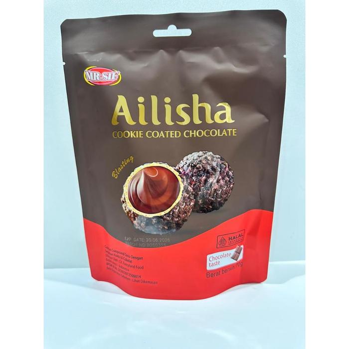 [fashion518] MR.SIF Ailisha Chocolate Cokelat Coklat Ailisha 70gr Ailisha Golden Cookie Coated Straw