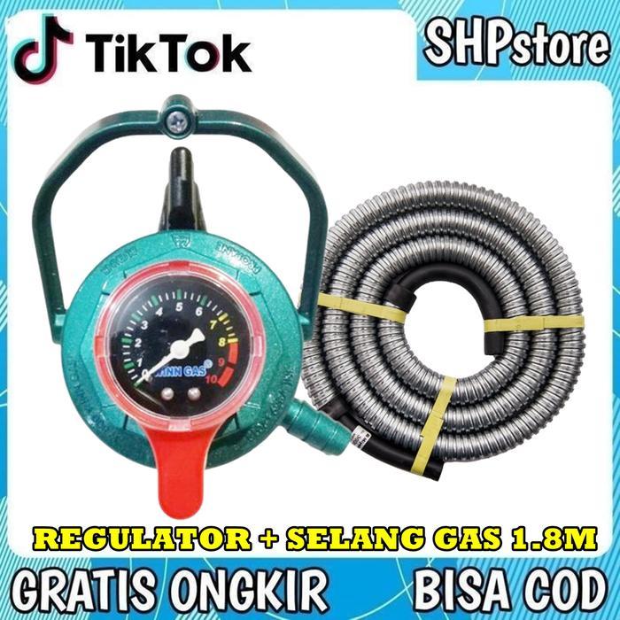 New Regulator WINN GAS Nusantara W800 Gold + Selang Gas 1.8M