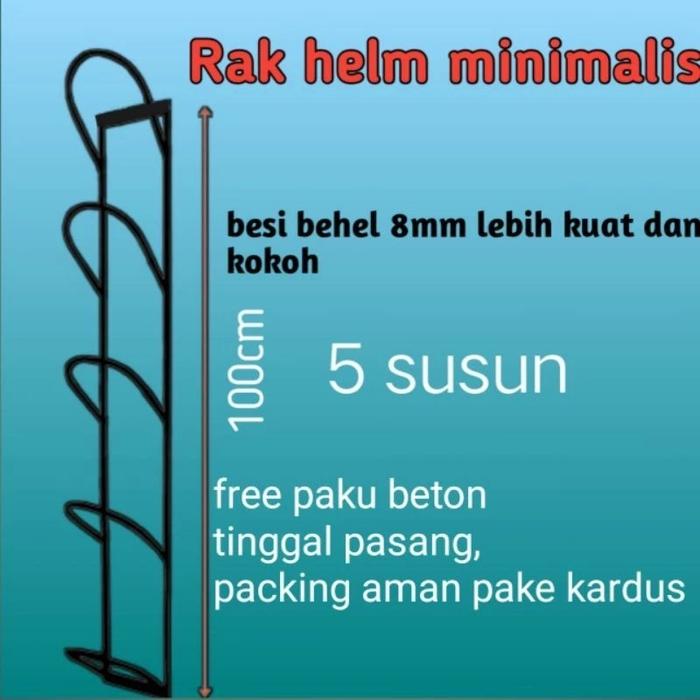 [Free Dus] Rak Helm Gantung Besi 5 Susun /Rak Gantungan Helm Kokoh Kuat Nempel Dinding Tempat Helmet