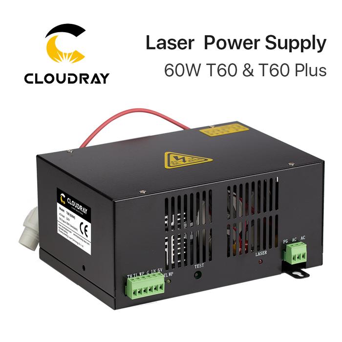 Clouc 60W CO2 Catu Daya Laser untuk CO2 Mesin Pemotong Ukiran Laser