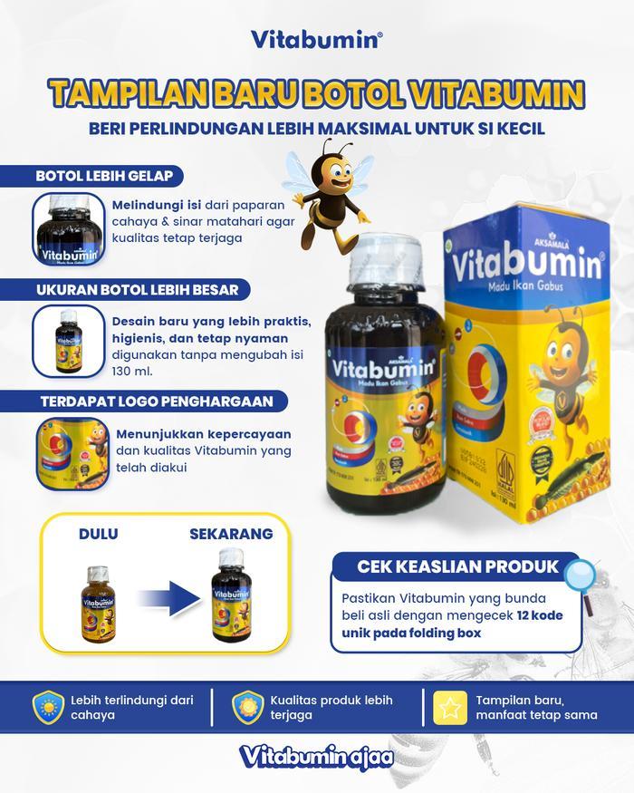 PRODUK TERBATAS Vitabumin Madu Ikan Gabus Anak 60ml - Kode Verifikasi Keaslian - PT. Aksamala Adi An