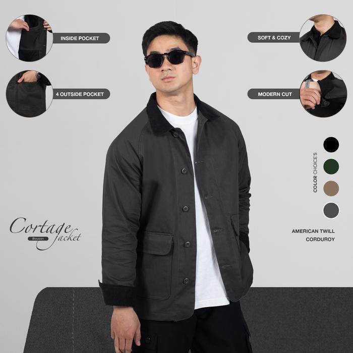 BERKUALITAS Jaket Polos Pria Kerah Corduroy WOODCUTTER Cortage Blouson Jacket Work Multi Pocket Oute