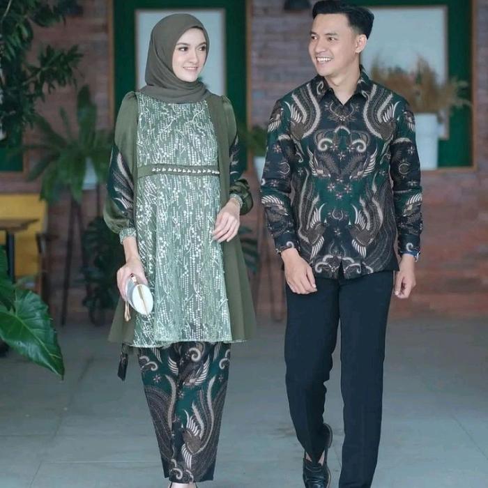 SET KEBAYA BELLA ARMY ORI COUPLE KEMEJA PREMIUM / CUSTOM ANAK & SUPER JUMBO / BAJU SETELAN SERAGAM B