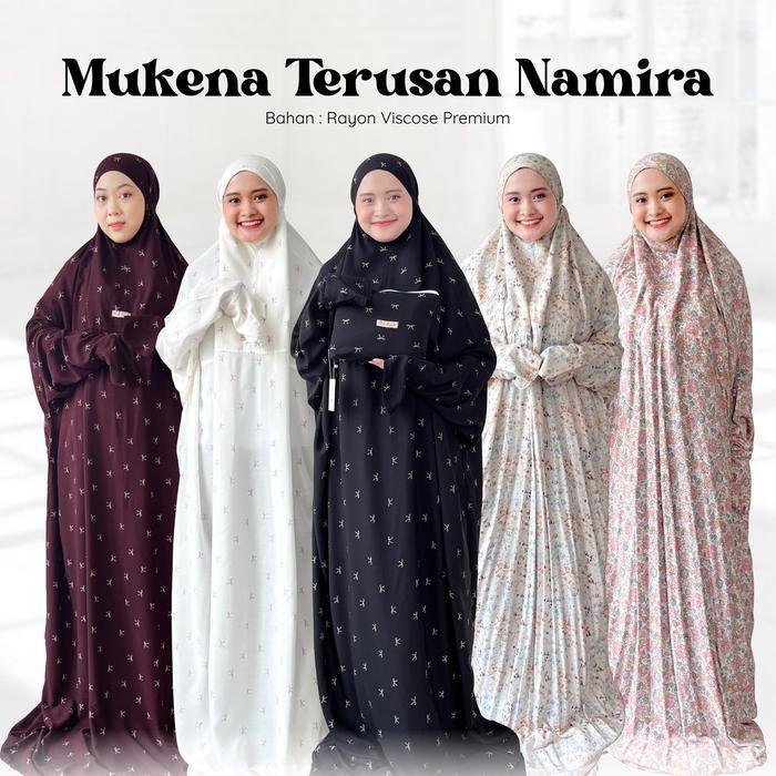 AlunaStore Mukenah Terusan Motif Namira Series By DianHijab Mukena Travel Bahan Rayon Viscose Premiu
