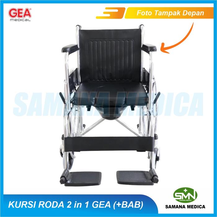 Kursi Roda Dengan BAB Merk GEA FS609 / Kursi Roda 2in1 Bisa BAB Promo Murah