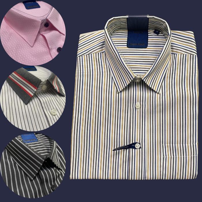 Pakaian Hem Kemeja Formal STANLEY ADAMS Lengan pendek Comfort Fit Fashion Kerja Pria Ukuran Big Jumb