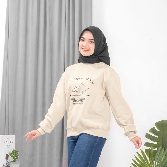 Sweater Oblong Wanita Dan Pria SENSIBLE CHOICE Size M-L-XL Bahan FLEECE Hoodie Tebal
