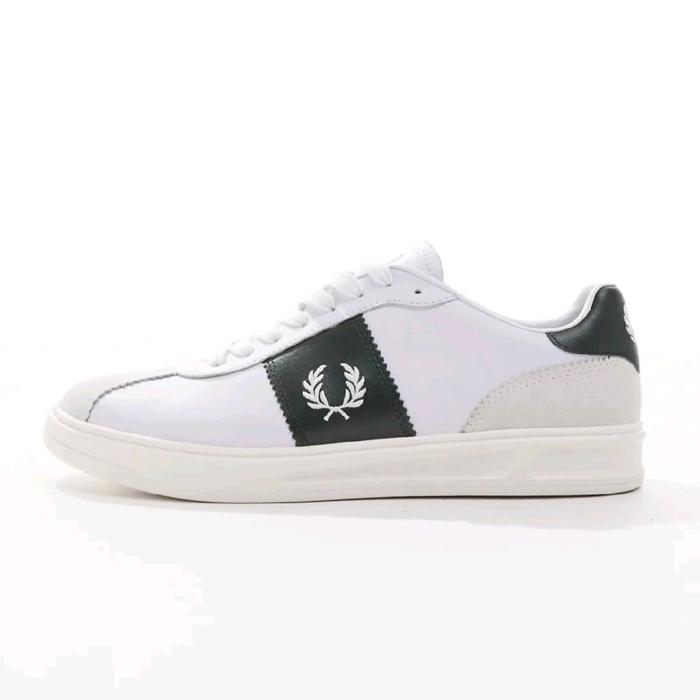 FRED PERRY B4 LEATHER TRAINER ORIGINAL, Sepatu Sneakers Kulit Pria