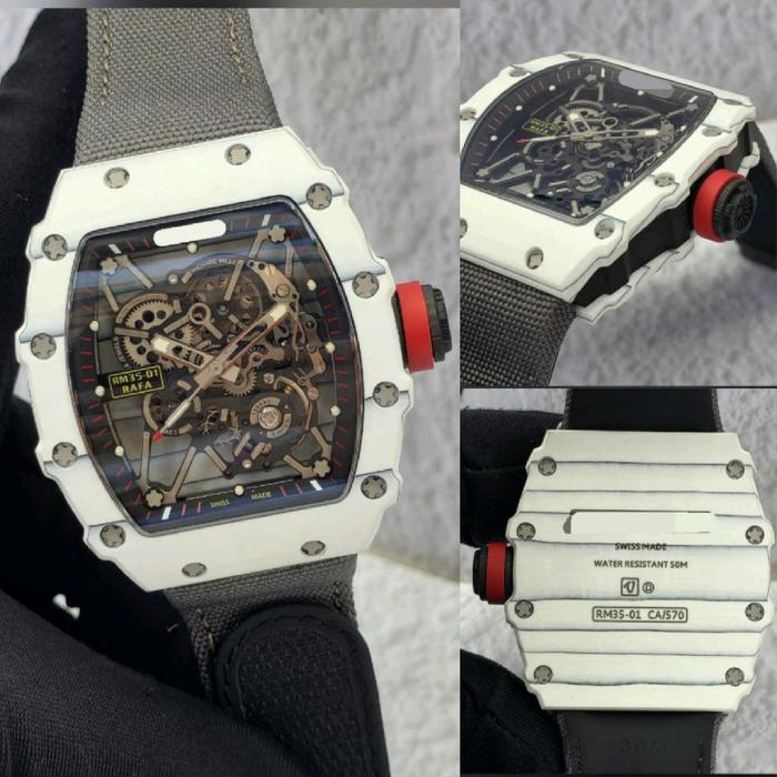 Dr.Jam II RM RM35 35-01 WHITE CARBON RMF 43MM GREY NYLON STRAP TIER 5
