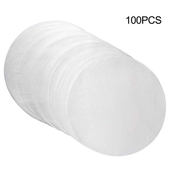 100 X kertas roti alas kertas roti Cake Pan bulat penggorengan udara