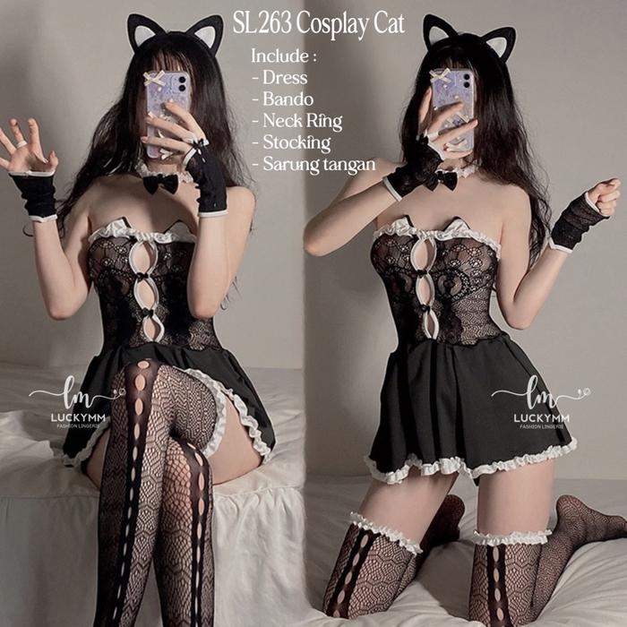 Sexy Lingerie Cosplay cat baju sexy kostum kucing wanita / lingerie cosplay wanita 263 Diskon