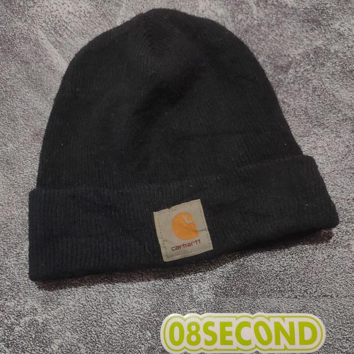 Beanie hat Carhartt hitam bekas 03