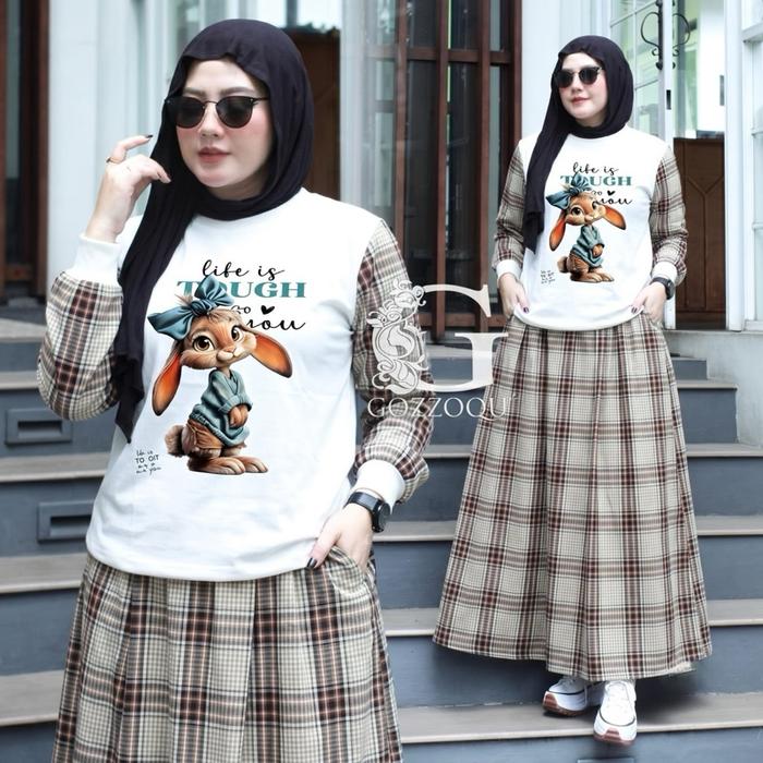 MAURA SET ROK BY GOZZOQU WANITA DEWASA
