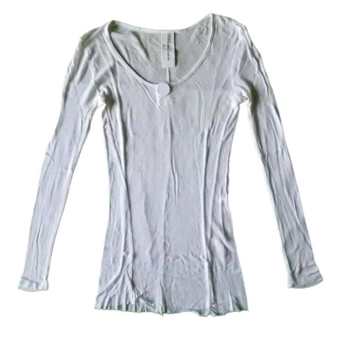 Codes Combine Korean Woman White Longsleeve Top Atasan Kaos Lengan Panjang Cewek Wanita Original Se