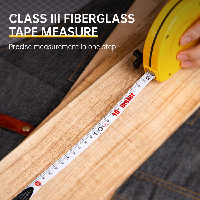 Deli 10M Tape Fiberglass Tape Measure Circular Leather Tape Carpenter