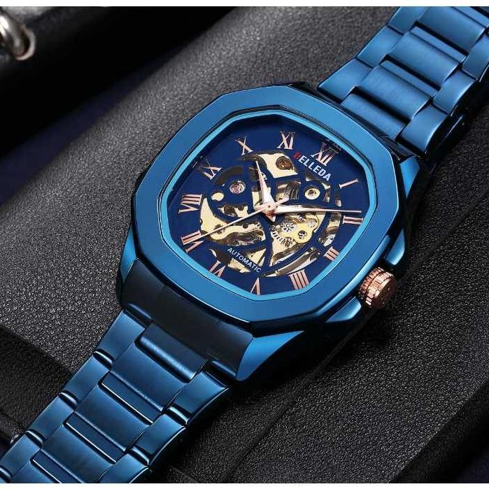 Jam Tangan BELLEDA 9484 Pria Otomatis Sakelton Tahan Air Mewah Rantai Stainless Steel