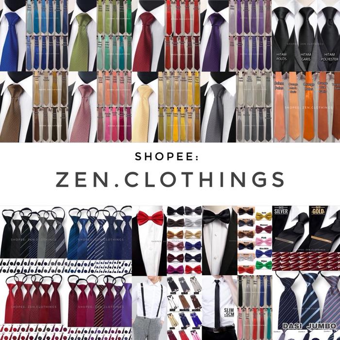 Dasi Pria Instant Langsung Pakai Jumbo Lebar Besar Dewasa Panjang Motif Premium Instan Resleting Zip