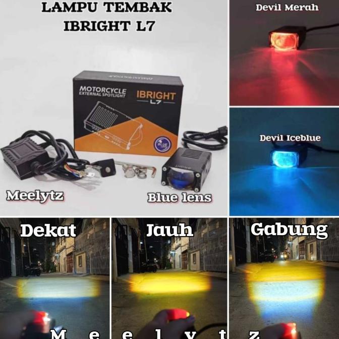 IBRIGHT L7 - LAMPU TEMBAK LED GEPENG BLUE LENS