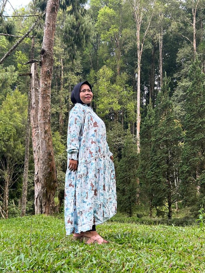 gamis rillaroz by frilla motif bunga payung