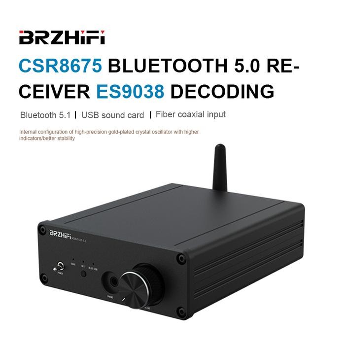 BRZHIFI Audio CSR8675 QCC5125 DAC Bluetooth 5.1 Receiver ES9038