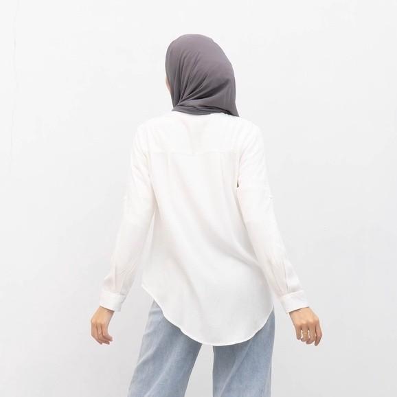 H☎4O KEMEJA WANITA RAYON PREMIUM L AUGIE - AMIRA BASIC SHIRT POLOS RAYON D❤H4
