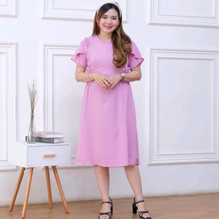 Baju Cringkle Kekinian Terbaru Dress Busui Kerut Pinggang Daster Hamil Busui Ibu Wanita Gaun Bumil