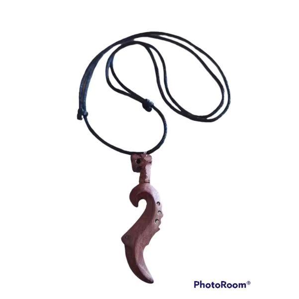 Kalung Kayu Motif Kujang Galih Nagasari Asli