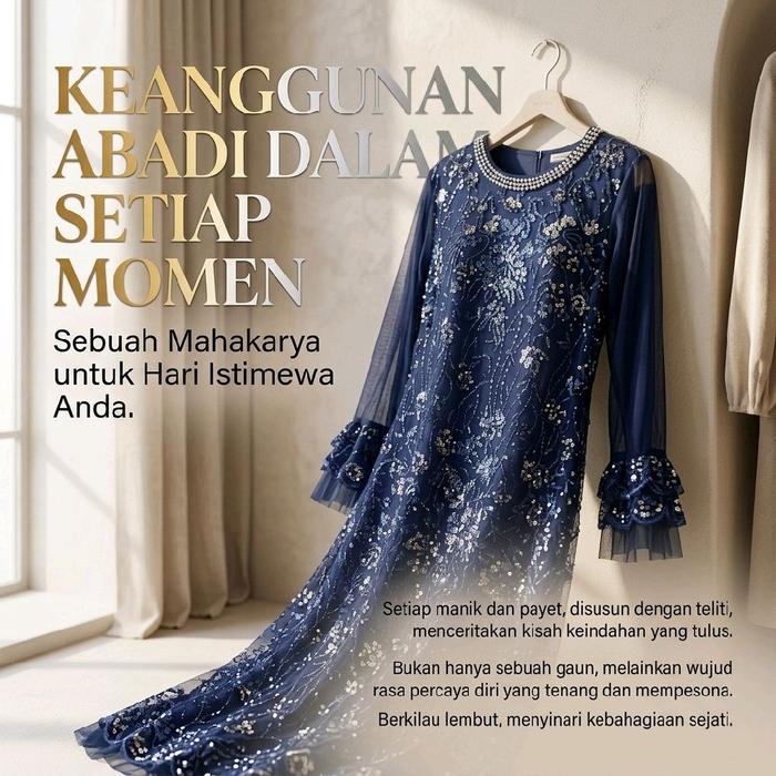 Gamis Pesta Brokat Tile Kombinasi Ozias 06353/52