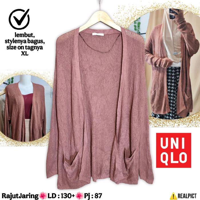 UNIQLO Outer Jaring All Size M L XL XXL Jumbo Bata Lace Auter Terawang Transparab Rajut Knit Premium