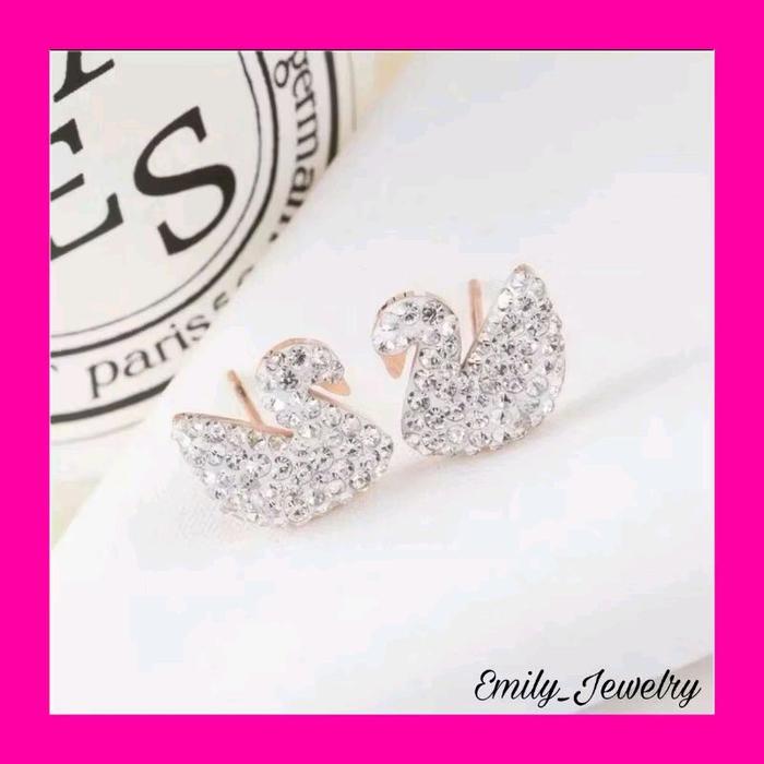anting titanium Giwang tusuk(motif angsa)