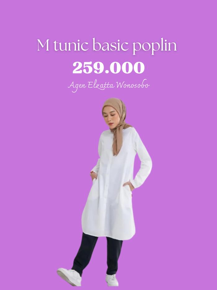 Dauky M tunic basic poplin / M tunic dauky / Kemeja polos / Atasan wanita / Atasan basic