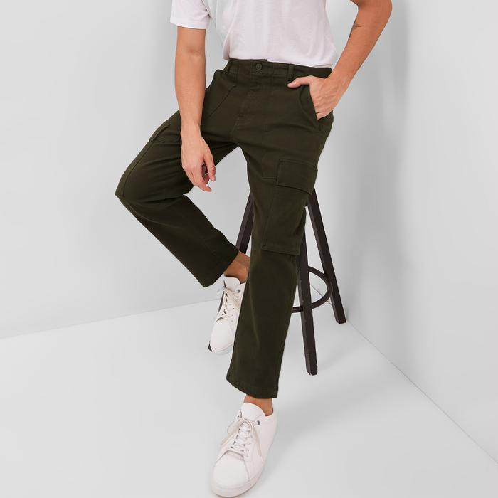 Edwin Jeans - Celana Cargo Panjang Pria Reguler Fit Nichol Olive