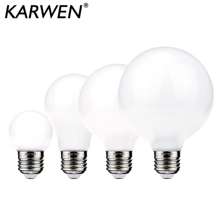 LED Edison Light Bulb E27 3W 5W A60 G80 G95 G45 Milky Glass Bulb