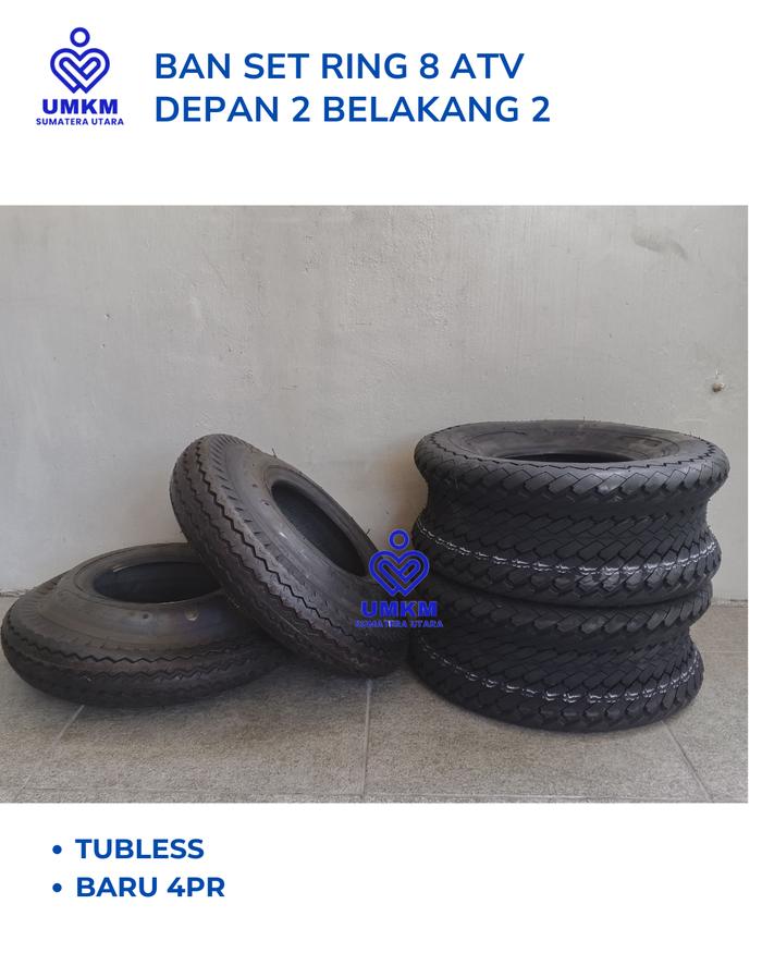 Ban Set 4 pcs 2 depan 2 belakang tubless uk Ban ring 8 / ban atv / Ban Gokart / Ban Buggy / Ban Fork