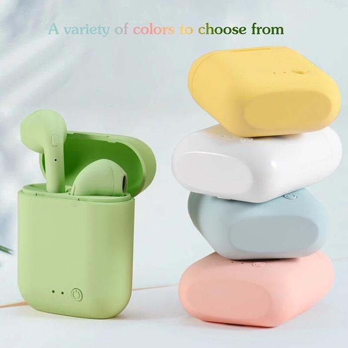 I12 Headset Bluetooth Macaron Headset Bluetooth I12tws Nirkabel