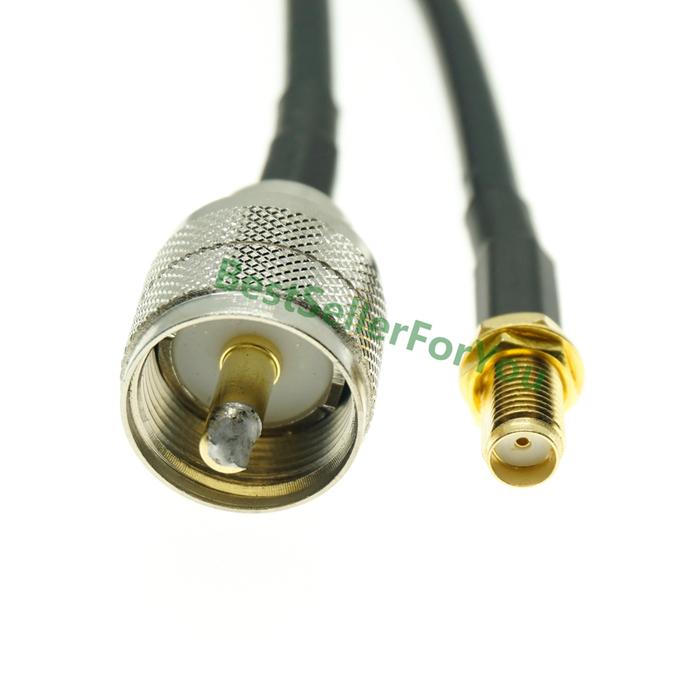 SMA Female bulkhead to UHF Male PL259 RF Straight Pigtail RG58 Coax