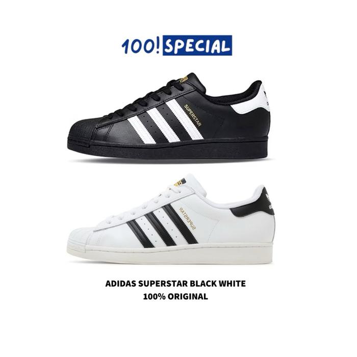 Sepatu Adidas Superstar Black White | Adidas Superstar White Black BNIB
