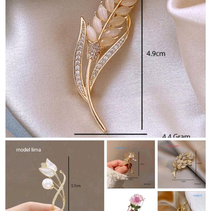 peniti pin bros bunga lili bunga rose bunga padi