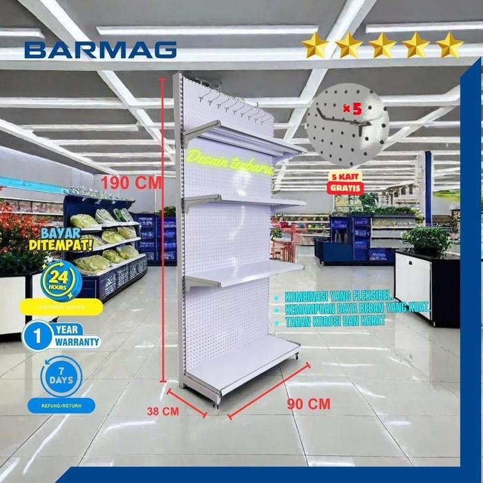 DISKON BARMAG - 100% baja murni Rak Besi Susun Display Supermarket Rak display supermarket rak ruang